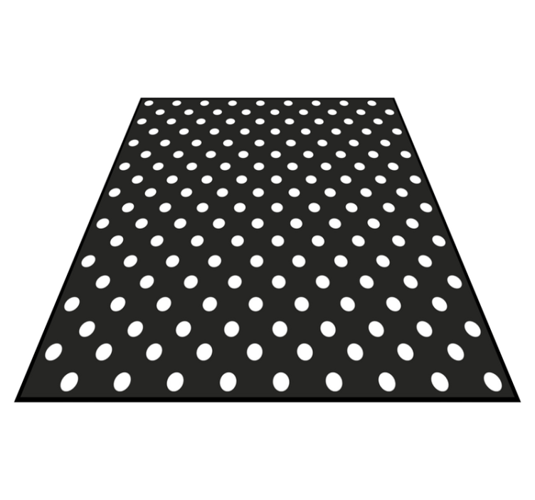Tapis vinyle noir motif à pois - TenStickers