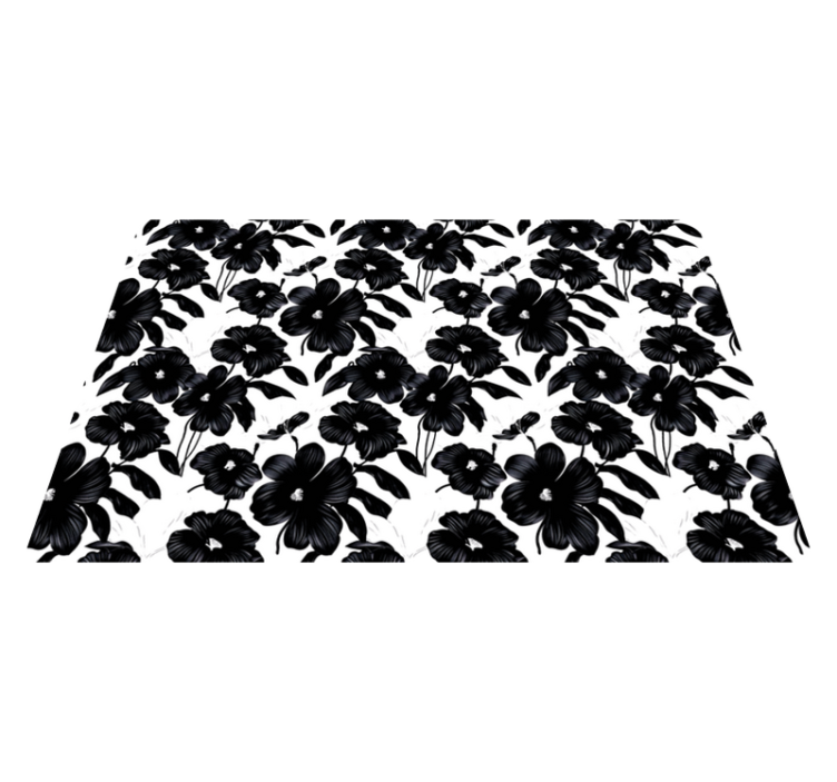 Tapis vinyle plantes coquelicot noir - TenStickers