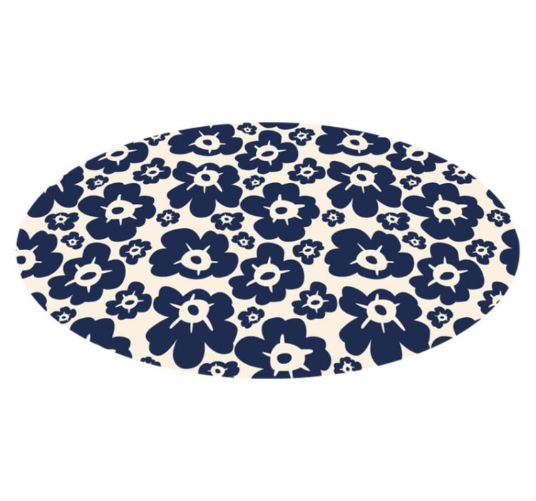 Tapis vinyle plantes coquelicot bleu foncé - TenStickers