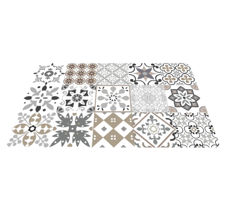 Tapis vinyle cuisine mosaïque grise - TenStickers