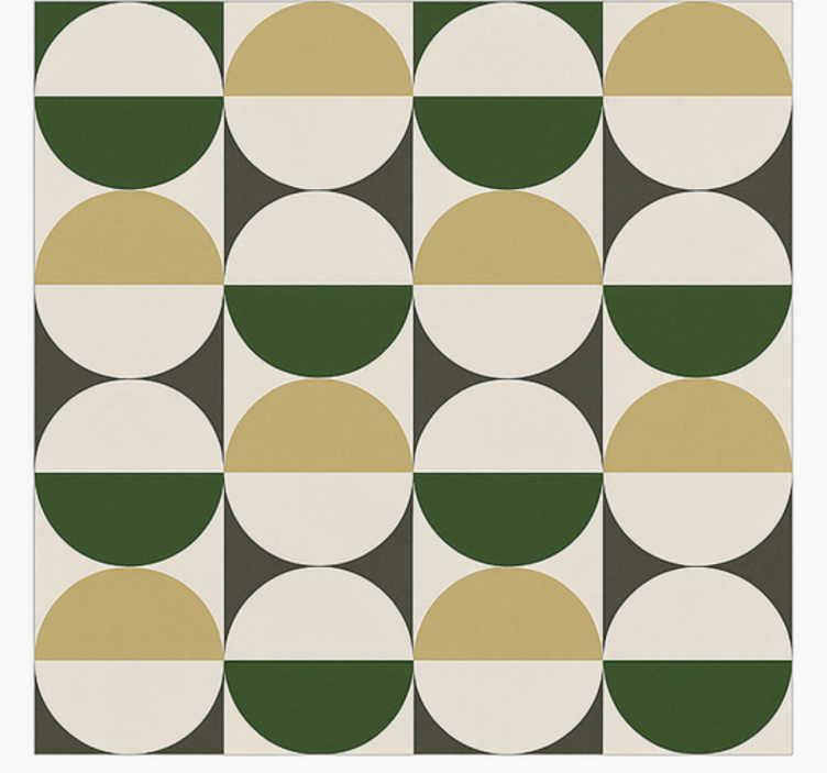 Tapis vinyle salle à manger motif circulaire du milieu du siècle - TenStickers