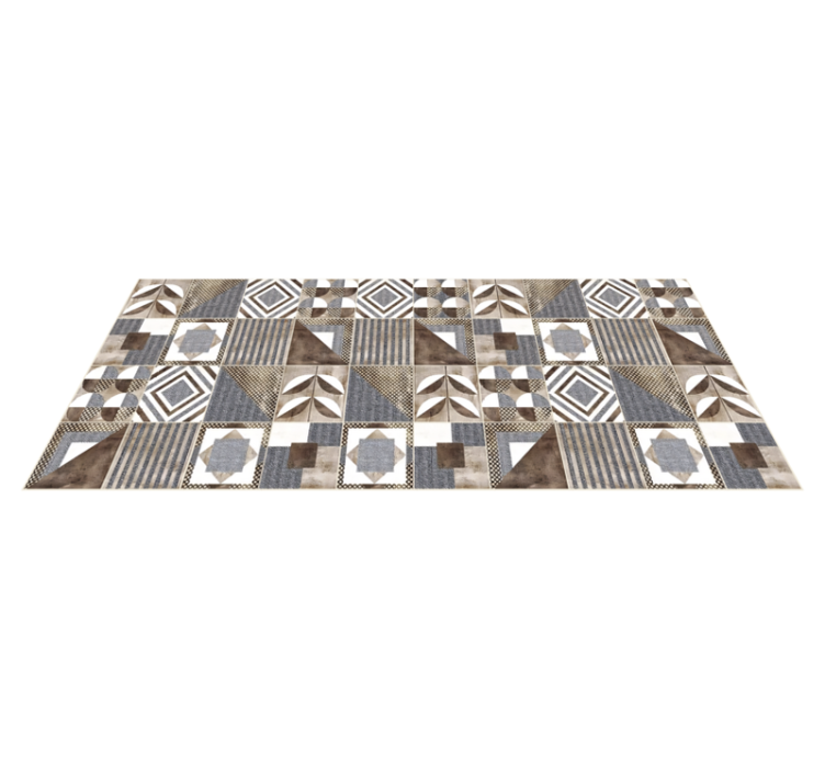 Tapis mosaique vinyle cémentine brune - TenStickers