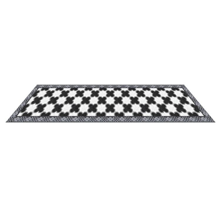 Tapis vinyle carreaux de ciment échecs en marbre - TenStickers