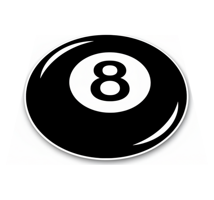 Tapis vinyle rond boule de billard numéro - TenStickers