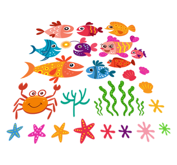 Tapis vinyle animal poissons pour enfants - TenStickers