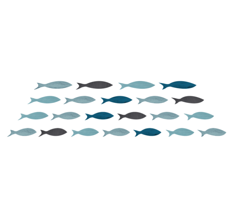 Tapis vinyle animal silhouettes de poissons bleus - TenStickers