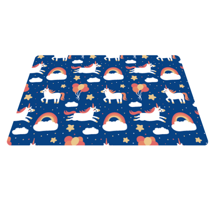Tapis vinyle animal licornes blanches pour enfants - TenStickers