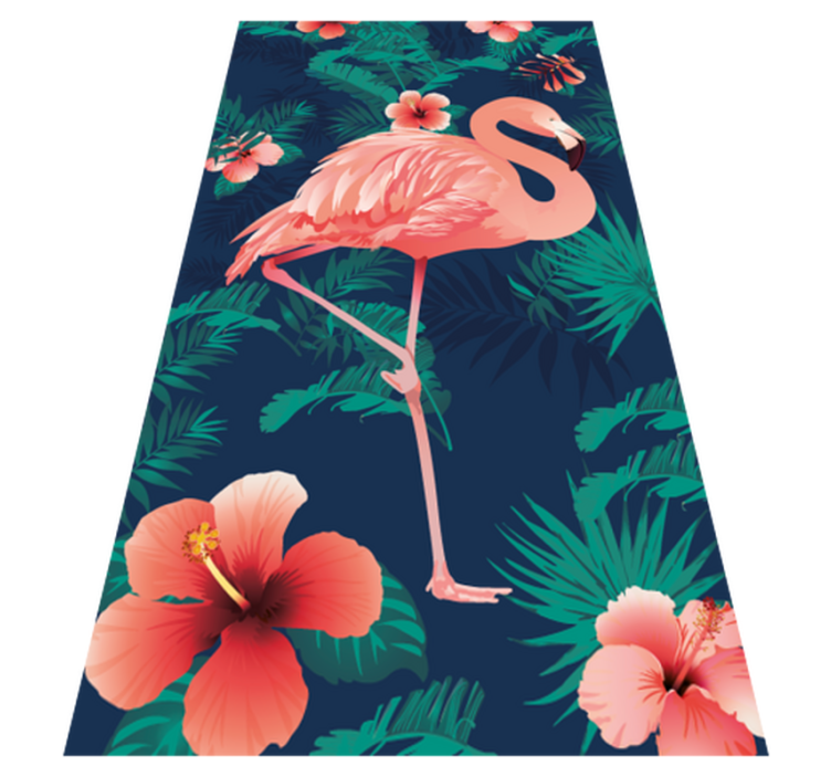 Tapis vinyle animal flamants roses tropicaux - TenStickers