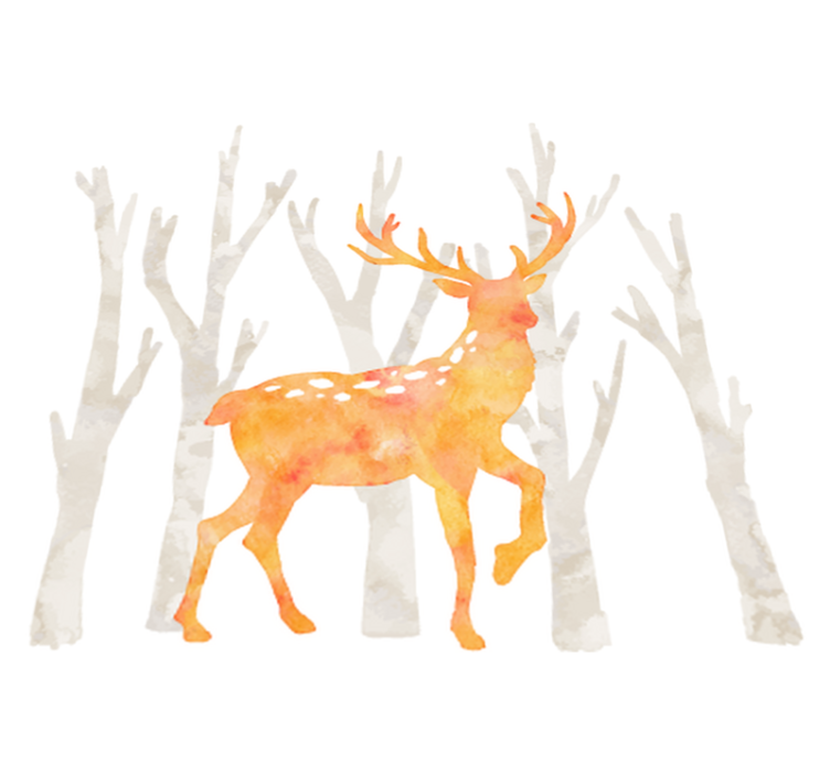 Tapis vinyle animal style hiver cerf - TenStickers