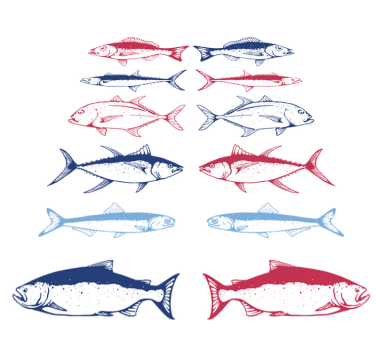 Tapis vinyle animal dessin de poissons - TenStickers
