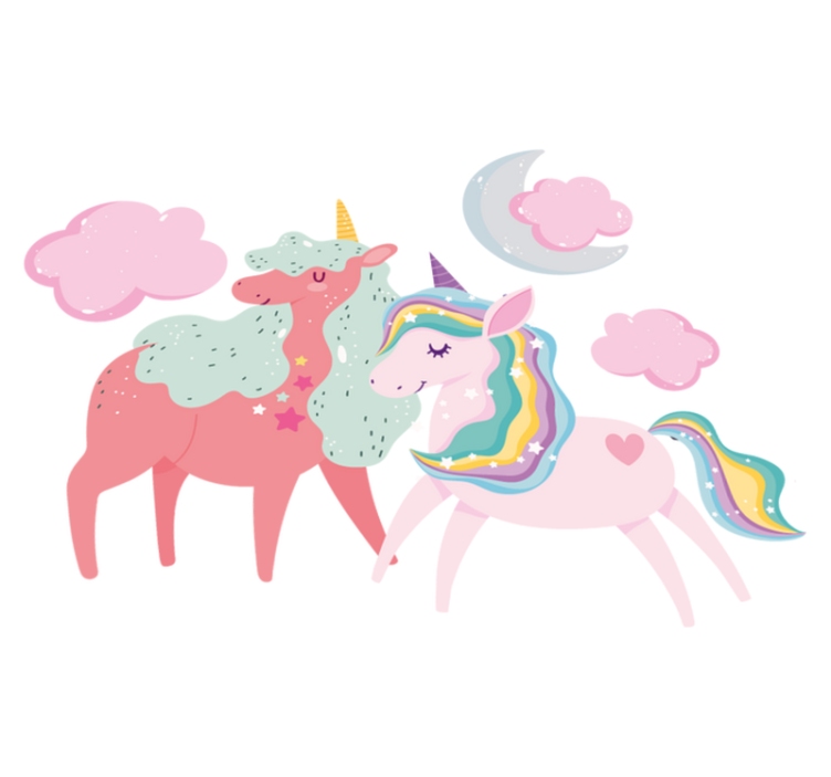 Tapis vinyle animal petite licorne avec jument - TenStickers