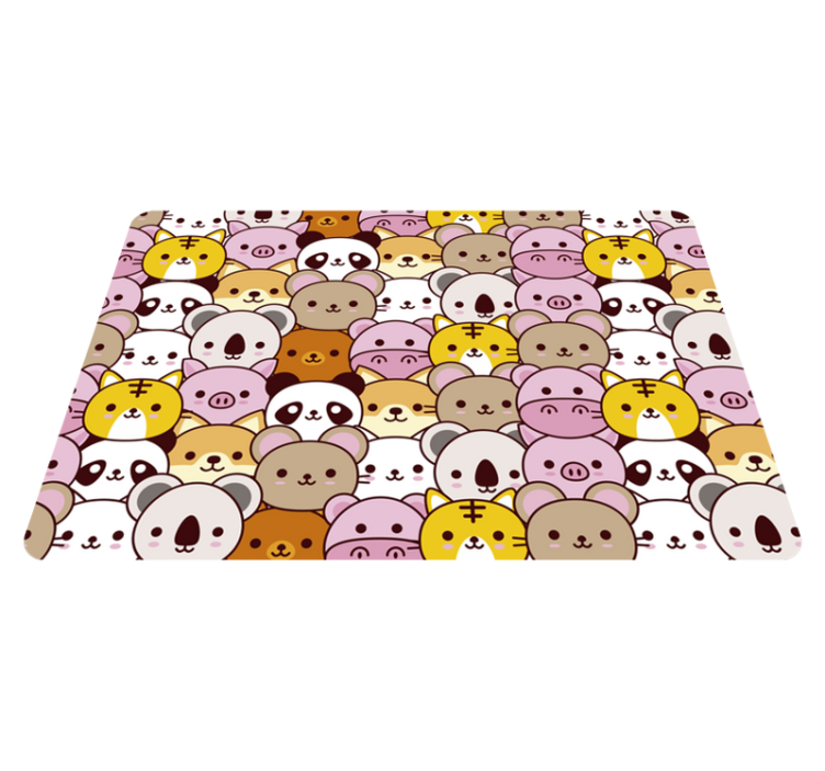 Tapis vinyle animal bébés mignons - TenStickers