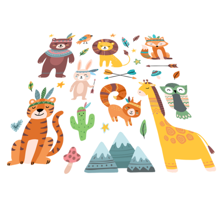 Tapis vinyle animal animaux sauvages bébés - TenStickers