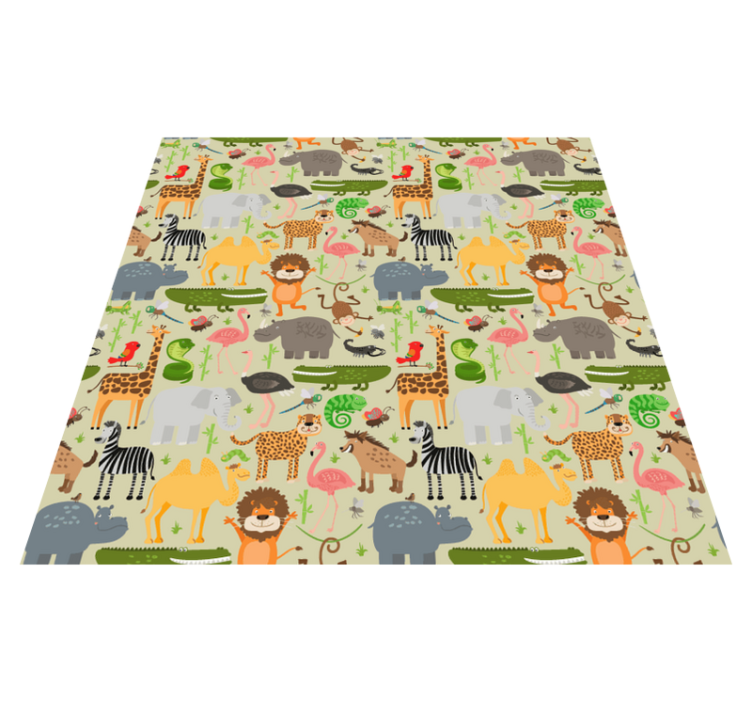 Tapis vinyle animal design animaux de la jungle - TenStickers