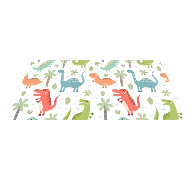Tapis vinyle animal dinosaure heureux kallax - TenStickers