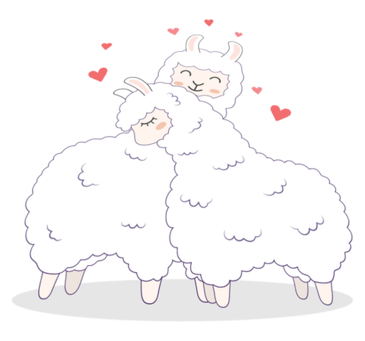 Tapis vinyle animal lamas affectueux - TenStickers