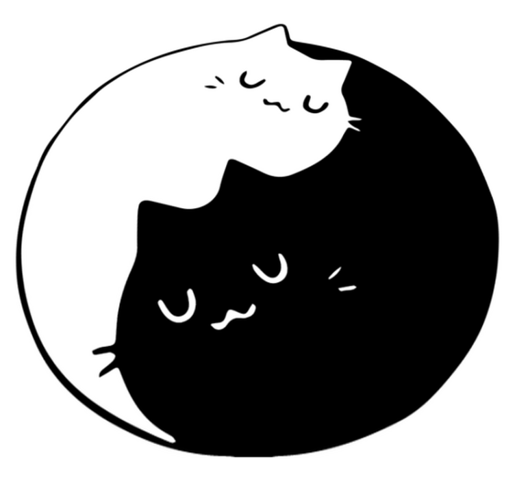 Tapis vinyle animal chats yin yang - TenStickers