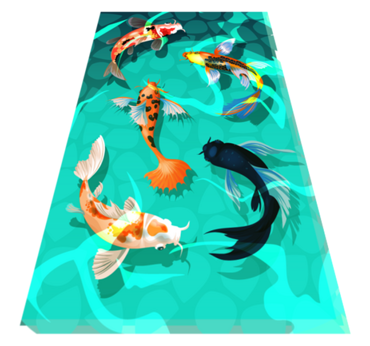 Tapis vinyle animal douche koi - TenStickers