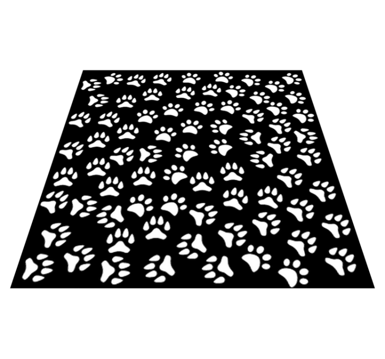 Tapis vinyle animal motifs animaux blancs - TenStickers