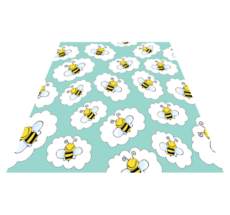 Tapis vinyle animal arbres blancs et abeilles - TenStickers