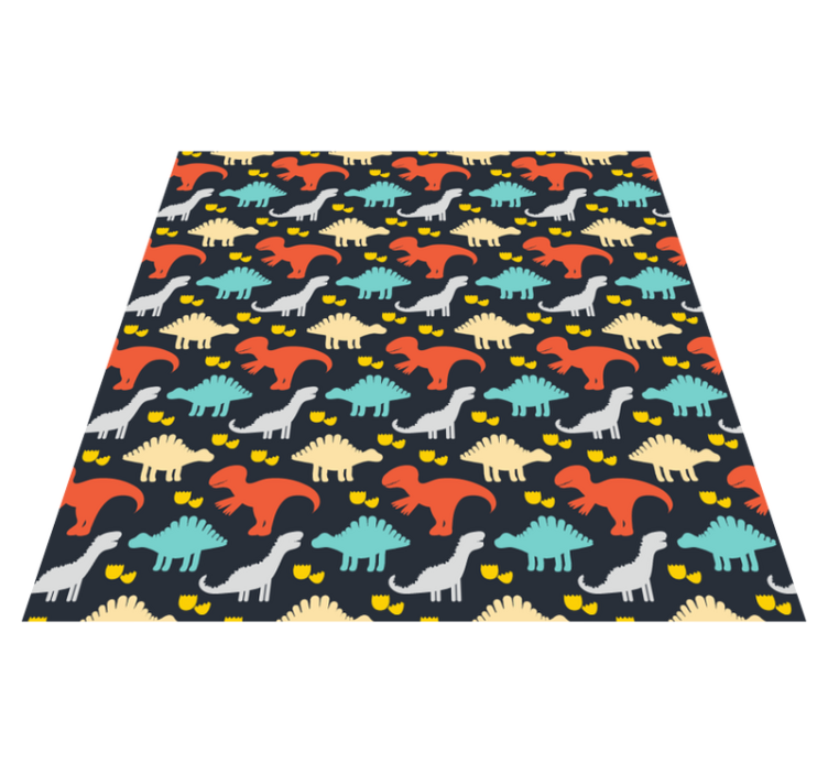 Tapis vinyle animal motif dinosaures colorés - TenStickers