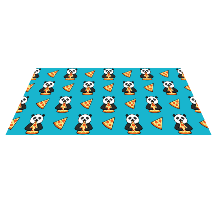 Tapis vinyle animal panda mangeant de la pizza - TenStickers