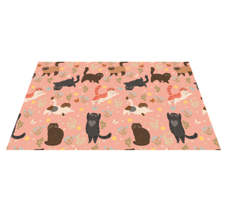 Tapis vinyle animal motif chats sans couture - TenStickers