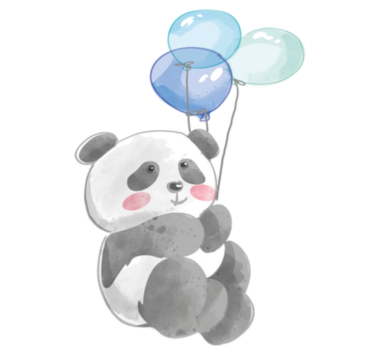 Tapis vinyle animal bébé banda tenant trois ballons - TenStickers