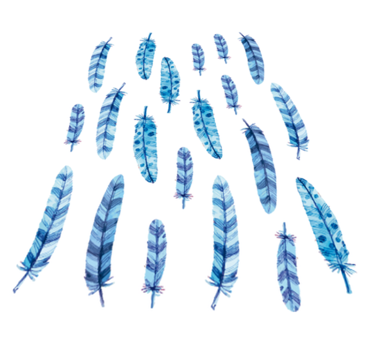 Tapis vinyle animal plumes bleues pour enfants - TenStickers