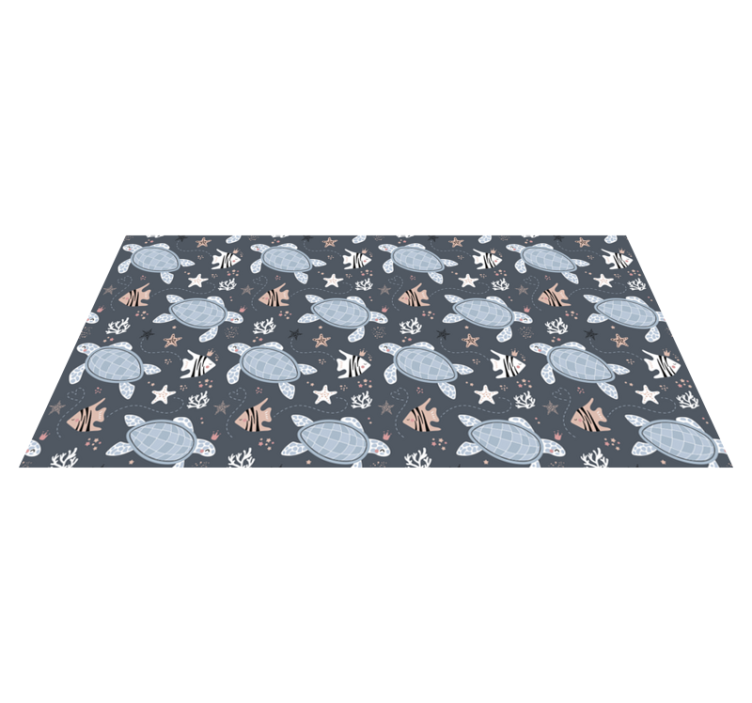 Tapis vinyle animal tortues et poissons sous la mer - TenStickers