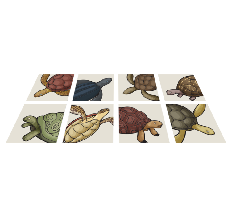 Tapis vinyle animal mosaïque de tortues - TenStickers