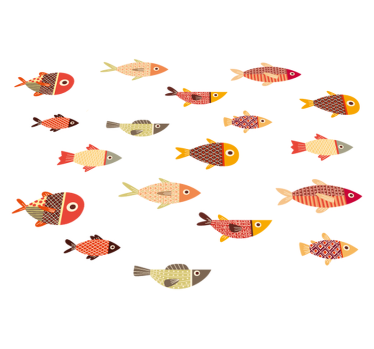 Tapis vinyle animal poisson coloré rond - TenStickers