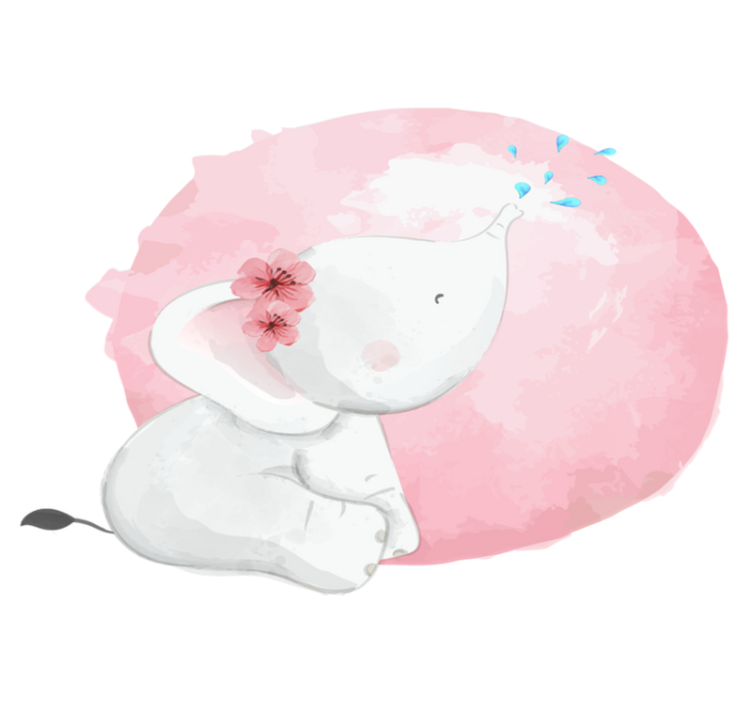 Tapis vinyle animal afrique sauvage éléphant fille - TenStickers