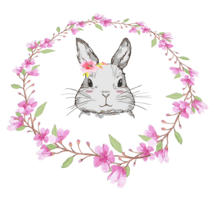 Tapis vinyle animal afrique sauvage fille lapin - TenStickers