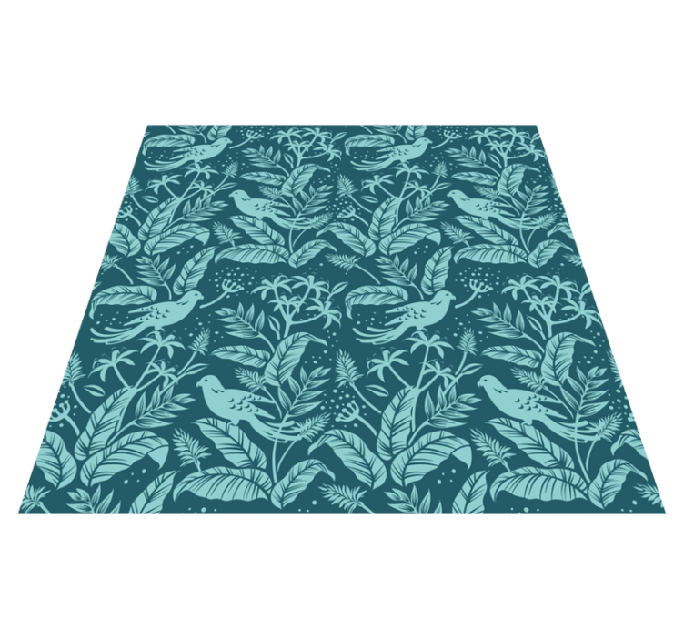 Tapis vinyle animal oiseaux volants turquoise - TenStickers