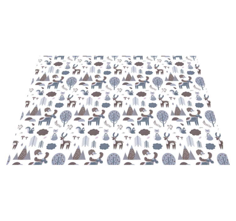 Tapis vinyle animal gris nordique - TenStickers