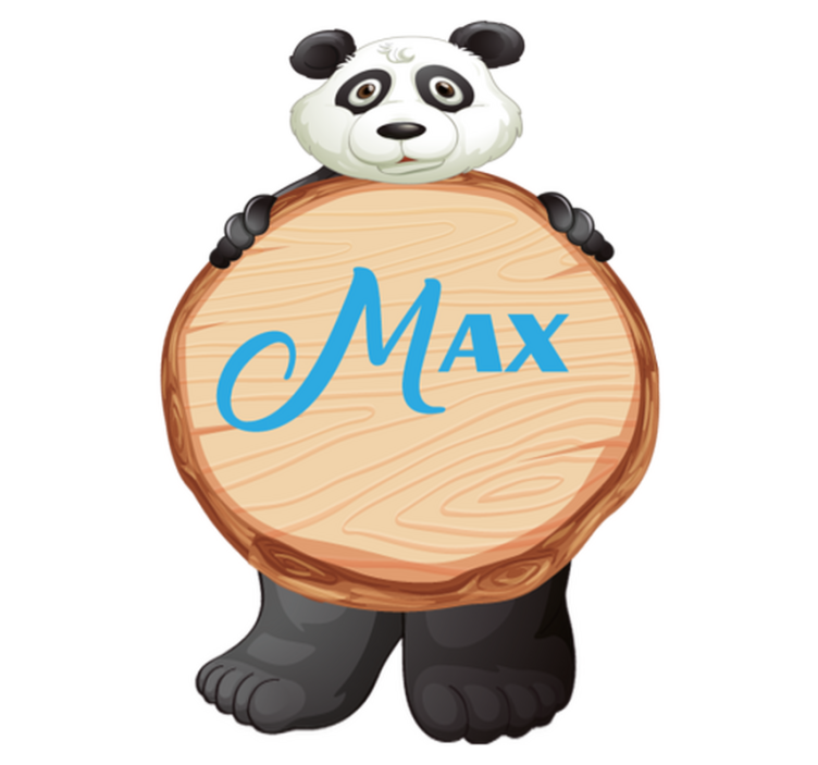 Tapis vinyle animal panda avec prénom - TenStickers