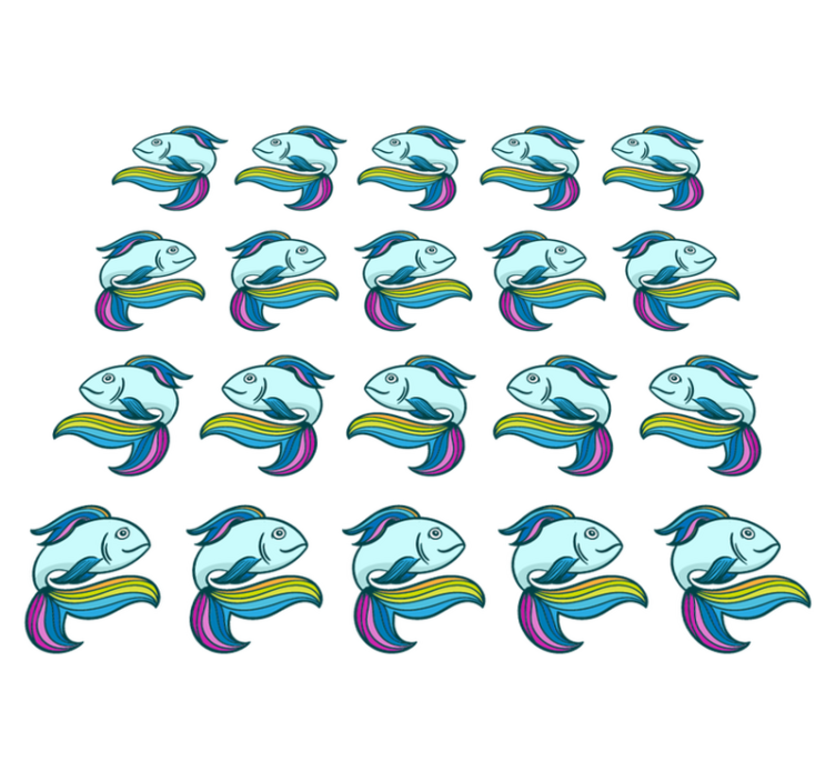 Tapis vinyle animal poisson néon bleu - TenStickers