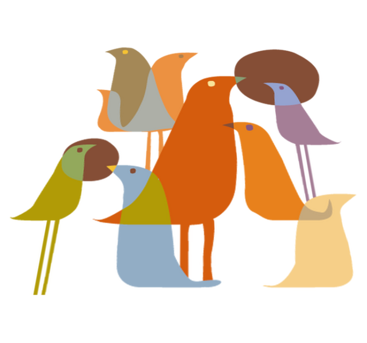 Tapis vinyle animal style minimaliste oiseaux - TenStickers