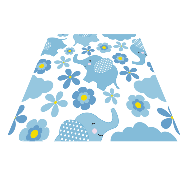 Tapis vinyle animal éléphants bleus bébé - TenStickers