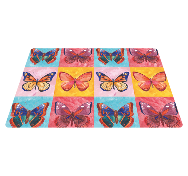 Tapis vinyle animal papillons multicolores - TenStickers