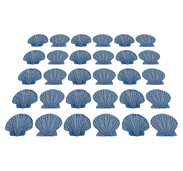 Tapis vinyle animal tons de bleu coquillage - TenStickers