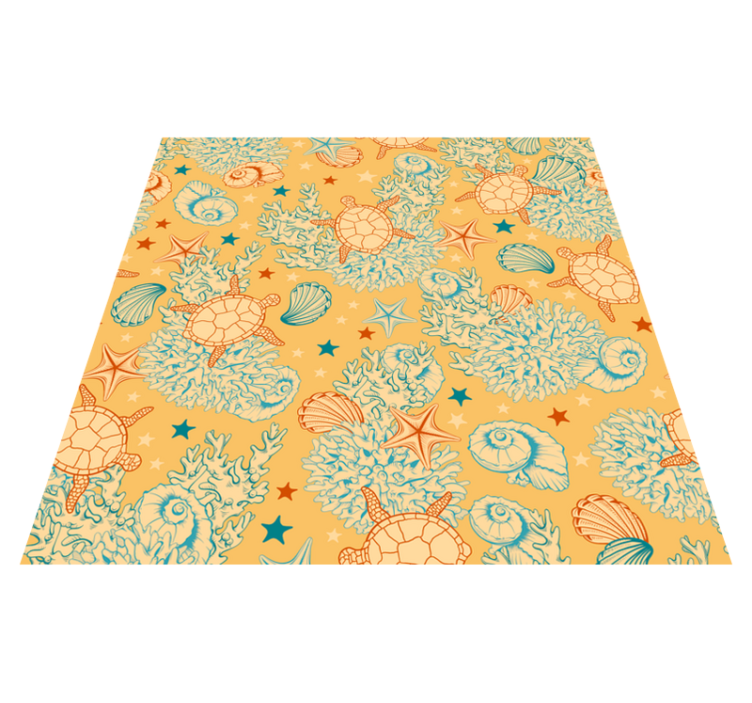 Tapis vinyle animal vie marine couleurs douces - TenStickers