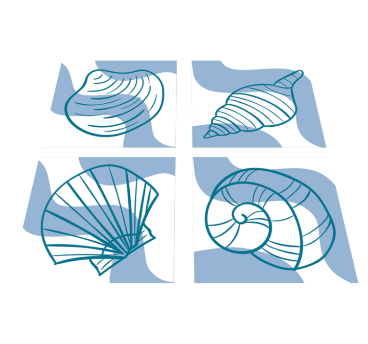 Tapis vinyle animal motifs coquillages - TenStickers