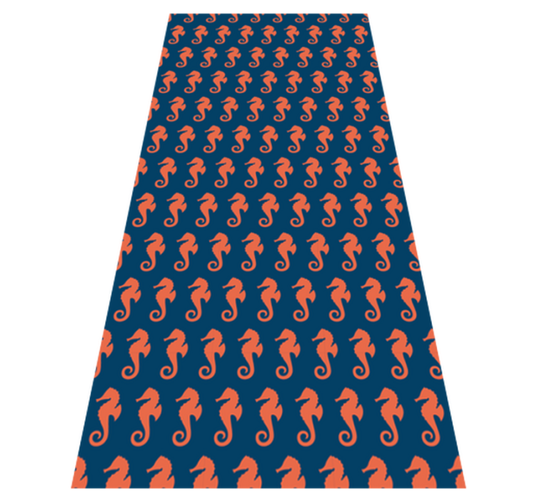 Tapis vinyle animal motif hippocampe orange - TenStickers