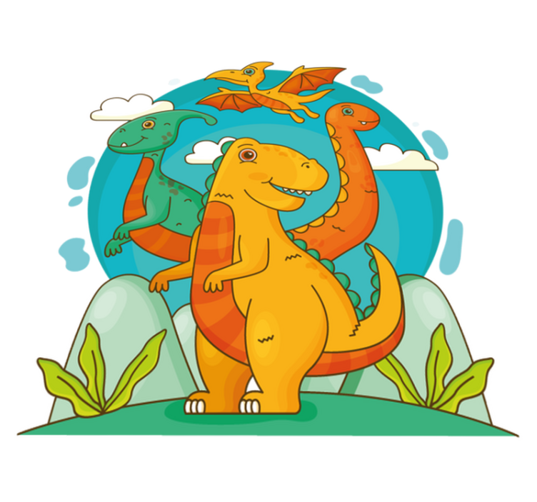 Tapis vinyle animal dinosaures dans la jungle - TenStickers