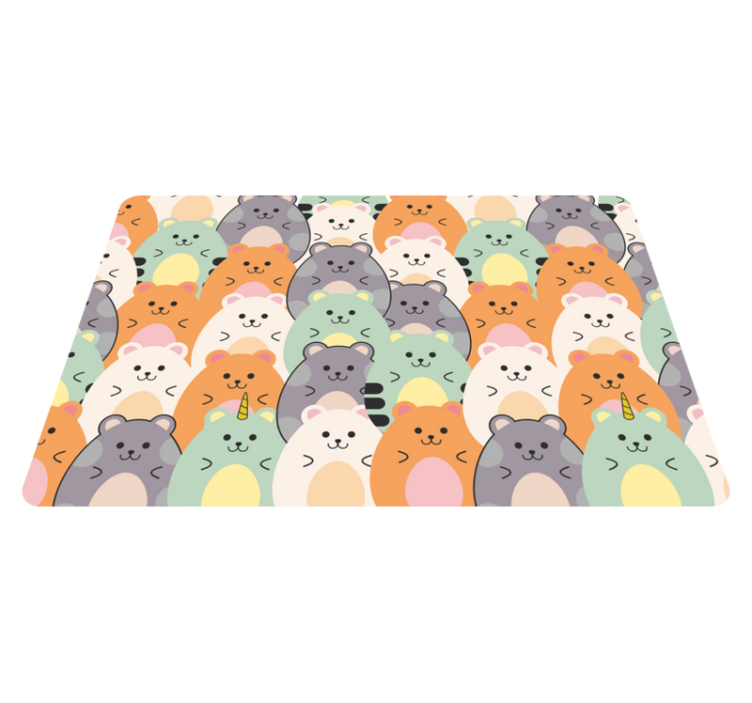 Tapis vinyle animal hamsters multicolores en train de manger - TenStickers