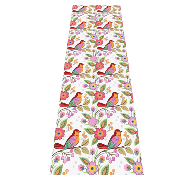 Tapis vinyle animal oiseaux rouges et oranges - TenStickers