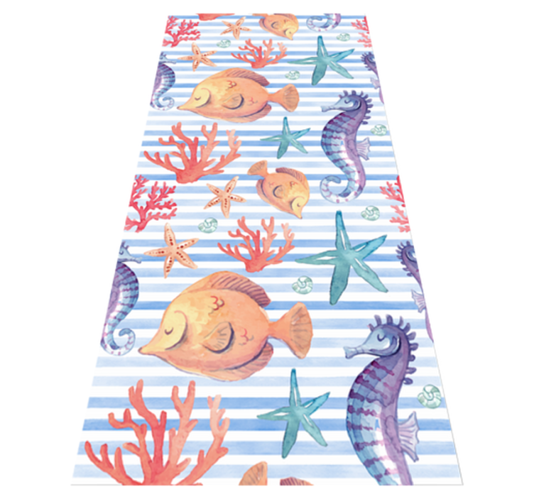 Tapis vinyle animal carreaux de la vie marine - TenStickers