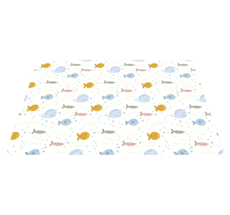 Tapis vinyle animal poisson multicolore cartoon - TenStickers